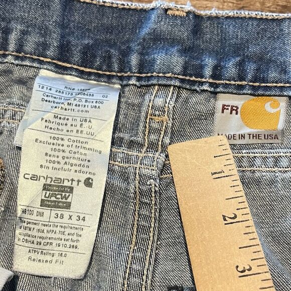 Carhartt FR Jeans Mens 36x31 Blue Flame Resistant Denim Workwear - Picture 6 of 8